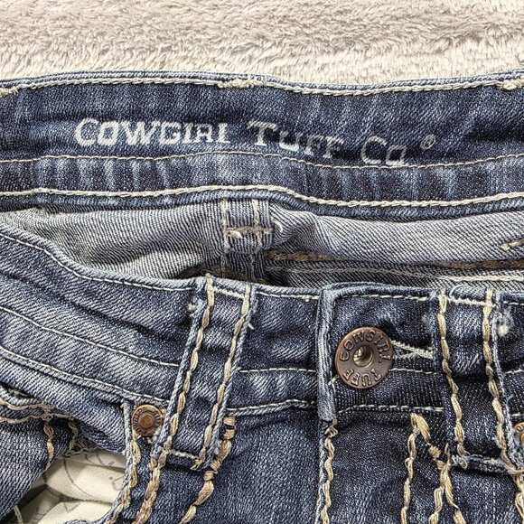 Cowgirl Tuff Co Jeans Womens 24x31 Blue Timeless Bootcut Contrast Stitch Denim - Picture 6 of 11
